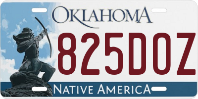 OK license plate 825DOZ