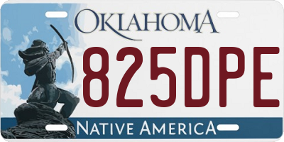 OK license plate 825DPE