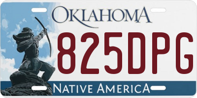 OK license plate 825DPG