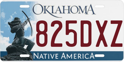 OK license plate 825DXZ