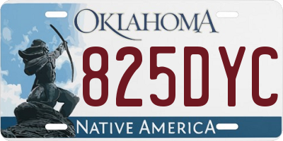 OK license plate 825DYC