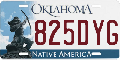 OK license plate 825DYG