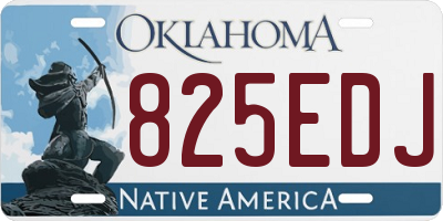 OK license plate 825EDJ