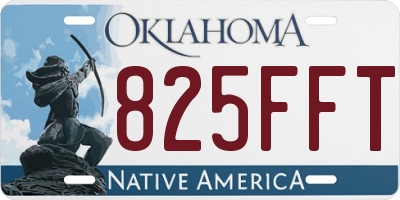 OK license plate 825FFT