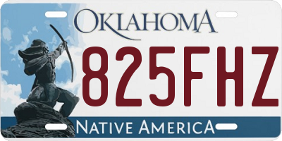 OK license plate 825FHZ