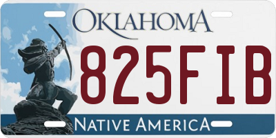 OK license plate 825FIB
