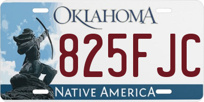 OK license plate 825FJC