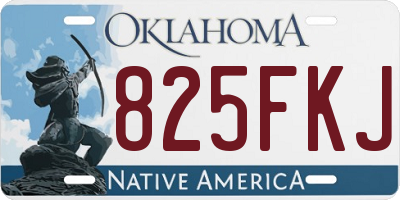 OK license plate 825FKJ