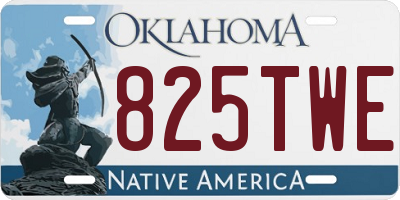 OK license plate 825TWE