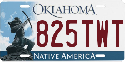 OK license plate 825TWT