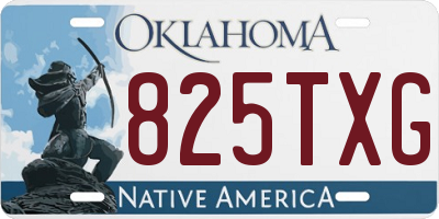 OK license plate 825TXG