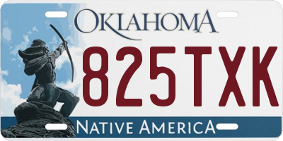 OK license plate 825TXK