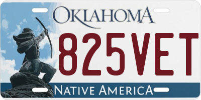 OK license plate 825VET
