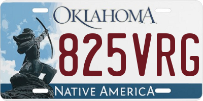 OK license plate 825VRG