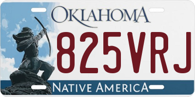 OK license plate 825VRJ
