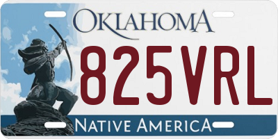 OK license plate 825VRL