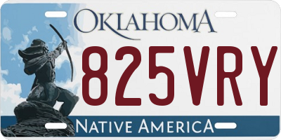 OK license plate 825VRY