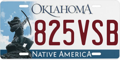 OK license plate 825VSB