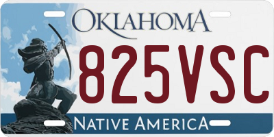 OK license plate 825VSC