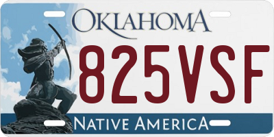 OK license plate 825VSF