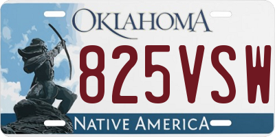 OK license plate 825VSW