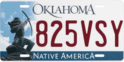 OK license plate 825VSY