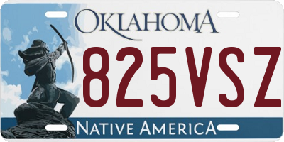 OK license plate 825VSZ