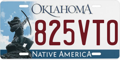OK license plate 825VTO