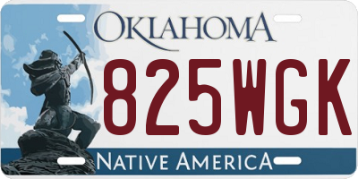 OK license plate 825WGK