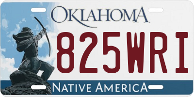 OK license plate 825WRI
