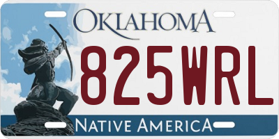 OK license plate 825WRL