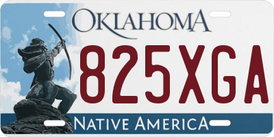 OK license plate 825XGA