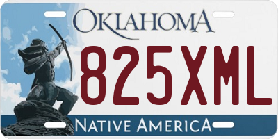 OK license plate 825XML