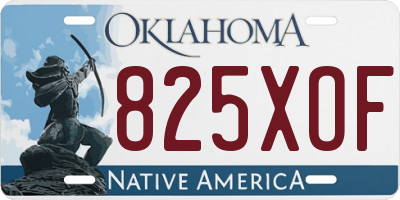 OK license plate 825XOF