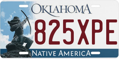 OK license plate 825XPE