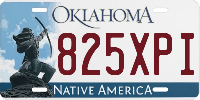 OK license plate 825XPI