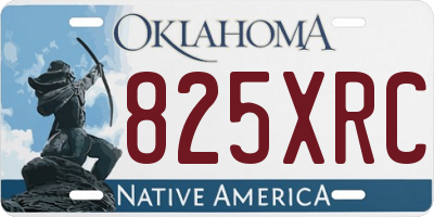 OK license plate 825XRC