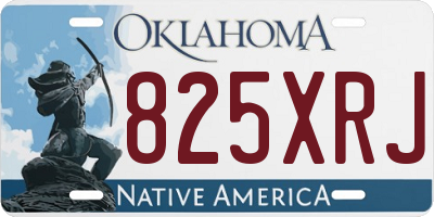OK license plate 825XRJ