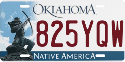 OK license plate 825YQW