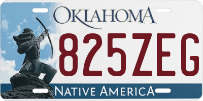OK license plate 825ZEG