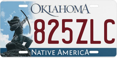OK license plate 825ZLC