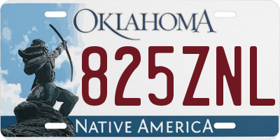 OK license plate 825ZNL