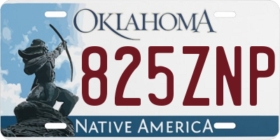 OK license plate 825ZNP