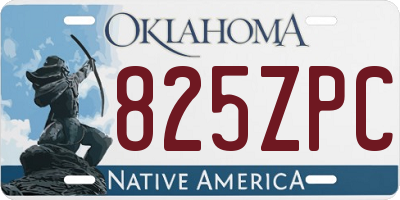 OK license plate 825ZPC