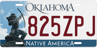OK license plate 825ZPJ