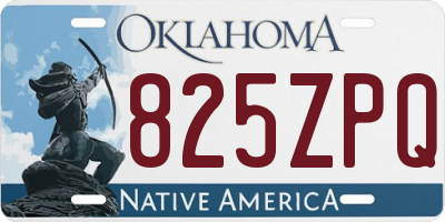 OK license plate 825ZPQ