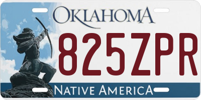 OK license plate 825ZPR
