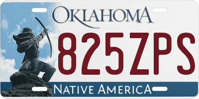 OK license plate 825ZPS