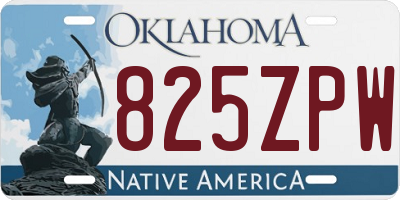 OK license plate 825ZPW