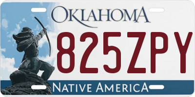 OK license plate 825ZPY